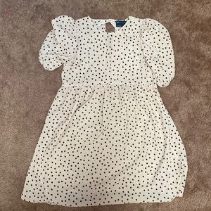 ASOS cream and black polka dot maternity dress.